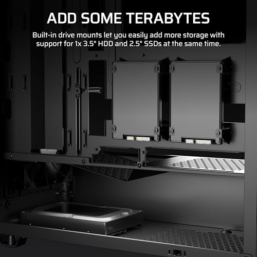Image of CORSAIR 3200D RS Mid-Tower PC Case - 3X RS120 PWM Fans Included, GPU Anti-sag Stabilization Arm, ASUS BTF, MSI Project Zero, Gigabyte Project Stealth - Black