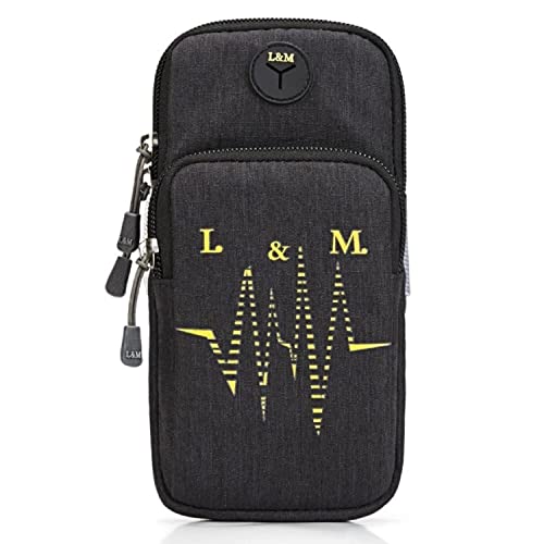 Image of Mini Mobile Arm Bag with Earphone Hole and Adjustable Arm Strap for Men's and Women's Running Fitness Walking Sports Outdoor (Black)