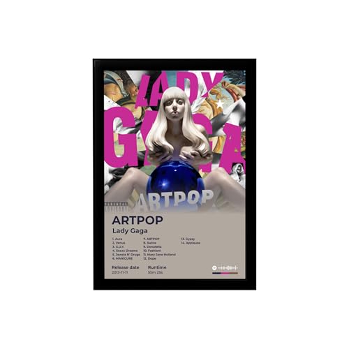 Image of BLINKART lagyGaga - ARTPOP Wall Photo Frames | Wall Art for Bedroom, Living Room, Studio or Office | Album Cover Print with Spotify Song Link QR Code | Gift for Fans - 8x12 In
