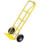 600Lb Heavy Duty Sack Truck - Industrial Hand Trolley With Pneumatic Tyre Wheel | For Lifting, Delivery, Moving Large Items, Strong, Durable & Long Lasting | P-Handle High Back Hand Truck With Wheels