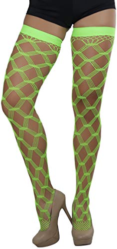 Image of ToBeInStyle Women's Multi-Strand Large Diamond Fence Net Thigh High Stockings
