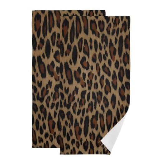 Hand Towels,2 Pack Cheetah Leopard Print Animal Soft Luxury Towel for Bathroom Kitchen, Beach