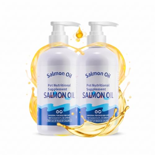 Salmon Oil Supplement for Dogs and Cats, Omega 3 Fish Oil Supports Skin, Coat & Joint Health, 8.5 fl oz