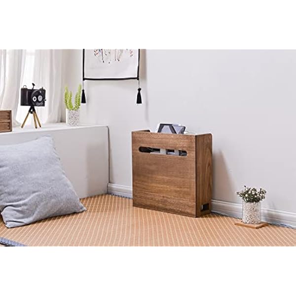 KIRIGEN - Router WiFi, Caja de Almacenamiento de Madera, Organizador de Rack, Enchufe de Almacenamiento, Organizador de Cables y Caja organizadora para Oficina y hogar, Color marrón Oscuro