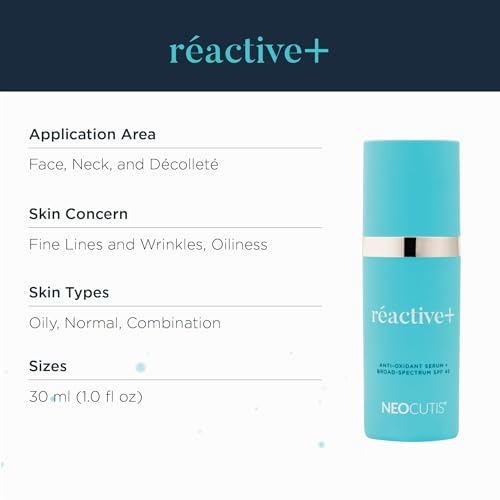 Image of NEOCUTIS ReACTIVE+ Vitamin C & E Antioxidant Serum with Broad‑Spectrum SPF 45 - Protects & Revitalizes Skin - Reduces Fine Lines & Redness - 1 fl. oz.