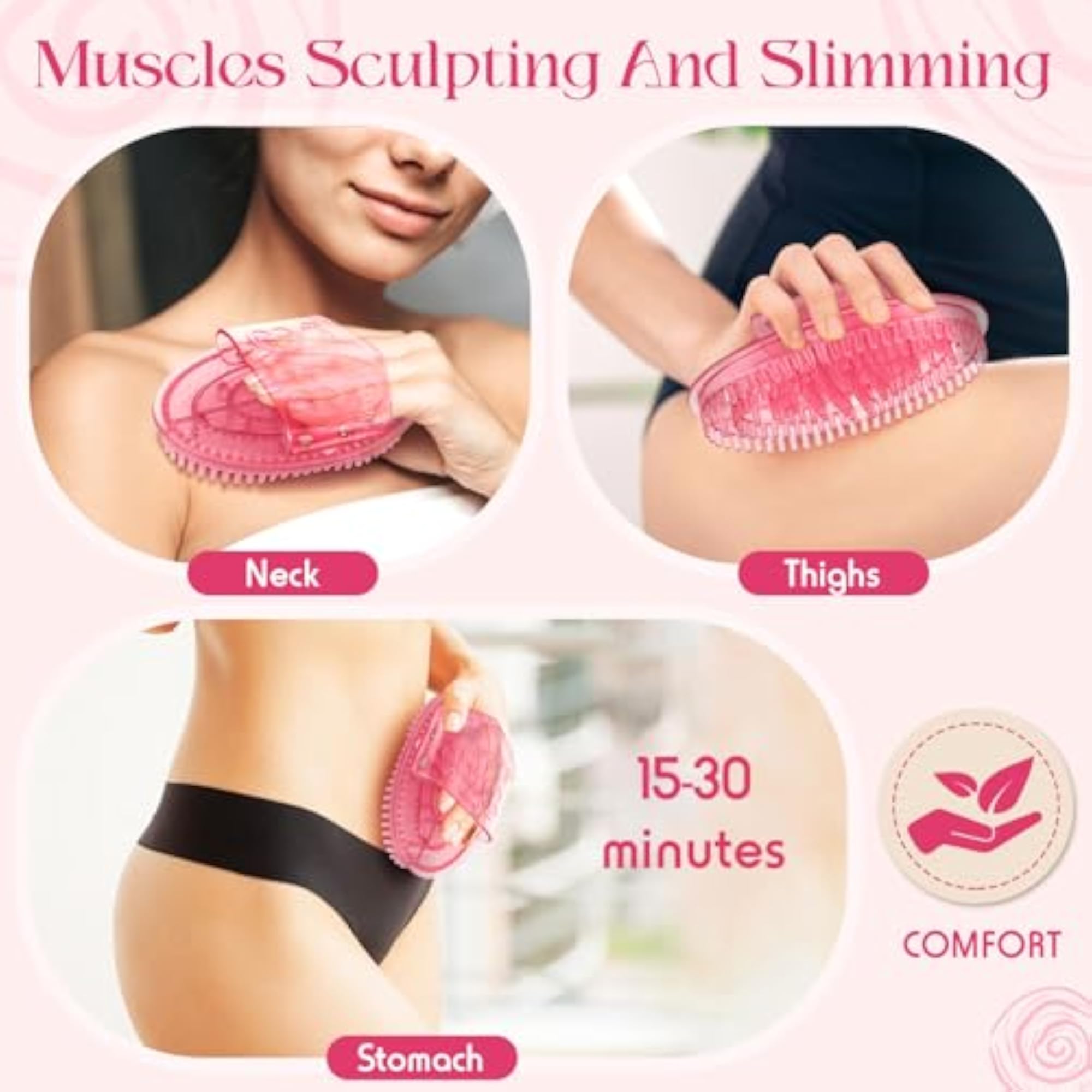 2 Pcs Meridian Massage Brush Set for Full Body Relaxation