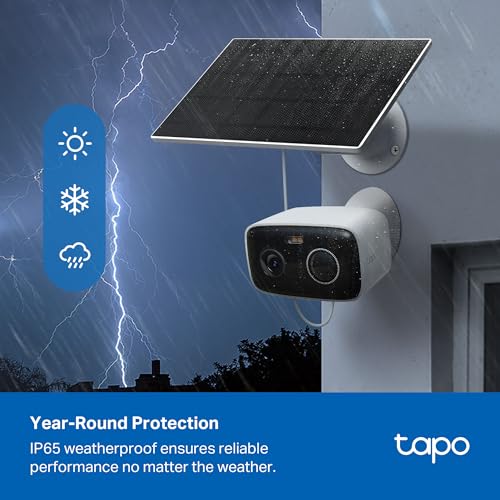 Image of Tapo TP-Link C400 KIT Outdoor Battery Camera w /Solar Panel Base, Wireless, 1080P, Free Person /Vehicle Detection, SD /Cloud Storage, Color Night Vision, No Hub Needed, Works w /Alexa