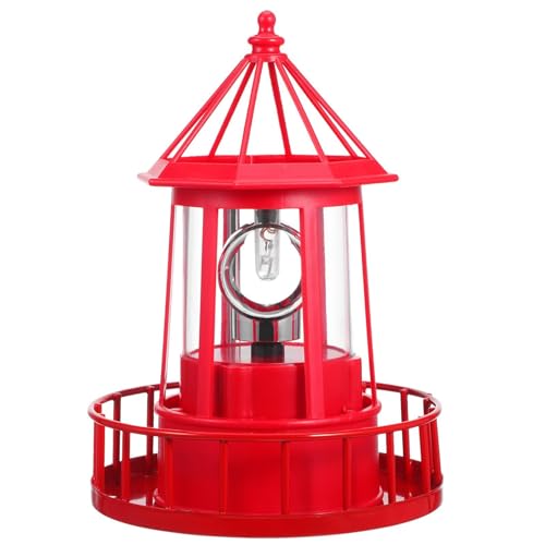 Gadpiparty Luz Solar Exterior Giratoria Grande de Hierro Rojo Luz Solar para Jardín y Patio Lámpara Decorativa de Paisaje Adorno Resistente para Césped