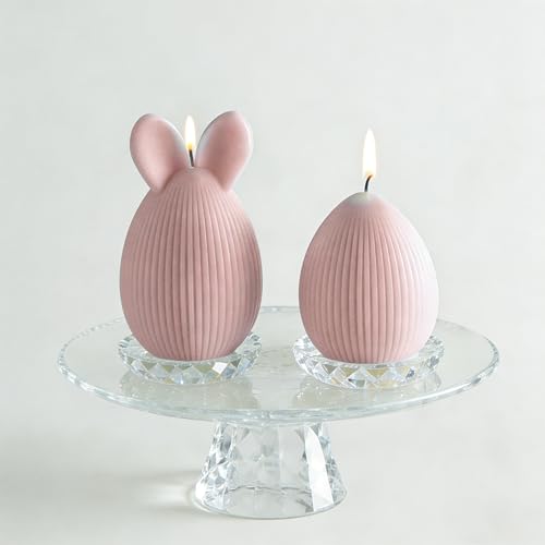 Fieldspark Easter Bunny Candles Pink Set 2.5 x 4.5 Flower & Fruit Scented Candles Cute Rabbit Shaped Easter Gifts for Kids Home Decor Spring Celebration 2 Pcs