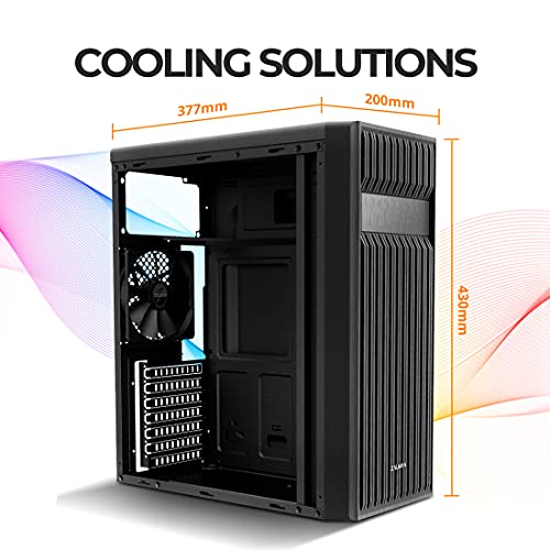 Image of Zalman T6 ATX Mid Tower Computer PC Case, Pre-Installed 120mm Fan, 5.25 ODD, USB 3.0, Patterned Mesh Design, mATX ITX for Gaming Workstation, Black