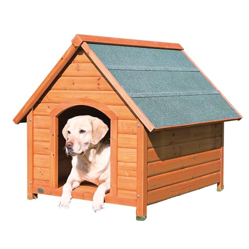 TRIXIE wetterfestes und frei justierbares Hundehaus 'natura Hundehütte Cottage Satteldach, M–L: 83 × 87 × 101 cm, braun'- 39532