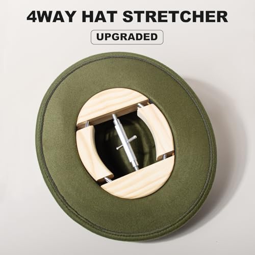 Image of 4 Way Hat Stretcher, Hat Stretcher for Fitted Hats, Heavy Duty Hats Shaper Extender w. Lever Wrench for Men All Kind of Caps