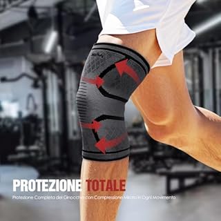 MitButy Ginocchiera Ortopedica, Ginocchiera Sportiva per Palestra, Corsa, Ciclismo, Escursionismo - Set da 2 Tutore Ginocchio– Fascia per Ginocchio per Uomo e Donna (L: 48–55 cm)