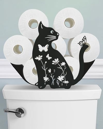 Wigag Cat Toilet Paper Holder Stand, Funny Decorative Toilet Paper Storage