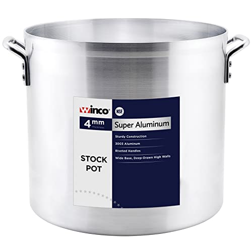 Winco Usa Super Aluminum Stock Pot, Heavy Weight, 40 Quart, Aluminum #TOP3
