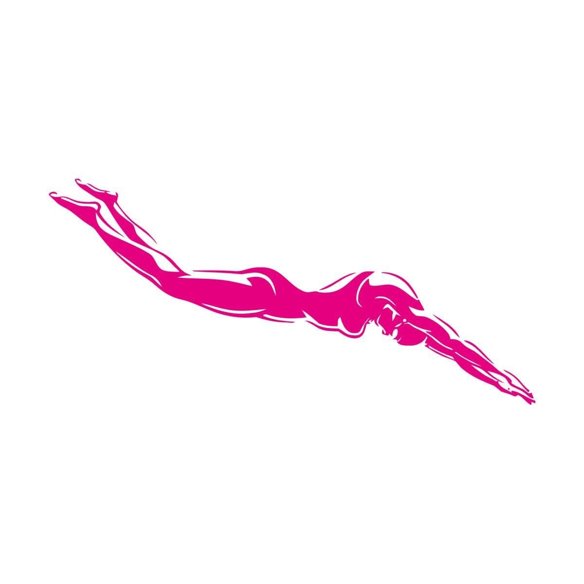Swimming Quote Swimmer Swim Sports Wall Stickers Paster Paper 63x133.7cm Can Modify and add Information Extra Large Rosered — image 1