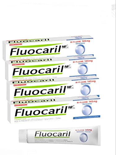 Fluocaril Pasta Dental - Ayuda a prevenir las caries y refuerza las encías - Sin sabor - 4 x 75 ml