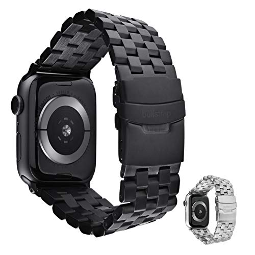 Up To 40% OFF Bullstrap Men’s 316L Stainless Steel Metal Watch Band Compatible with Apple Watch Series 1-7, 45/44/42mm, Black Edition 🔥 Hot Deals Bullstrap Men’s 316L Stainless Steel Metal Watch Band Compatible with Apple Watch Series 1-7, 45/44/42mm, Black Edition