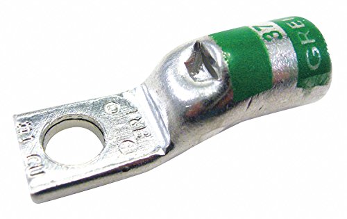 Thomas & Betts 1 AWG One-Hole Lug Compression Connector, Straight Barrel, Green