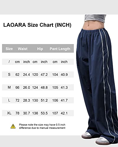 Women Y2K Baggy Track Pants Elastic Waist Wide Leg Parachute Jogger Sweatpants2