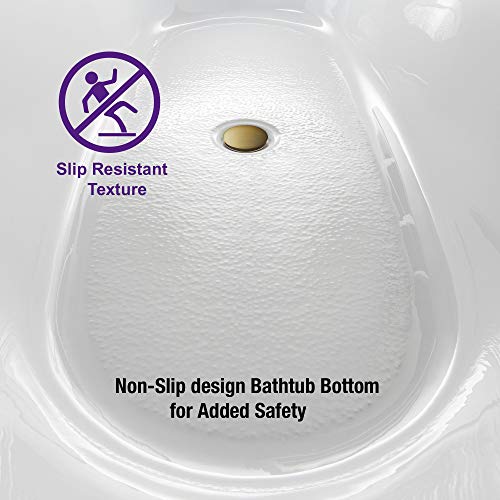 WOODBRIDGE 54" Acrylic Freestanding Bathtub Contemporary Soaking White Tub with Brushed Gold Overflow and Drain，BTA1702-BG by WOODBRIDGE - Image 7
