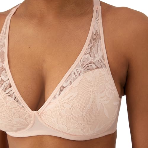 Image of Bali Women's Wireless Bras for Women - Breathe Lace Cotton Modal No Underwire Bra, Adjustable T-Shirt, Plus Size