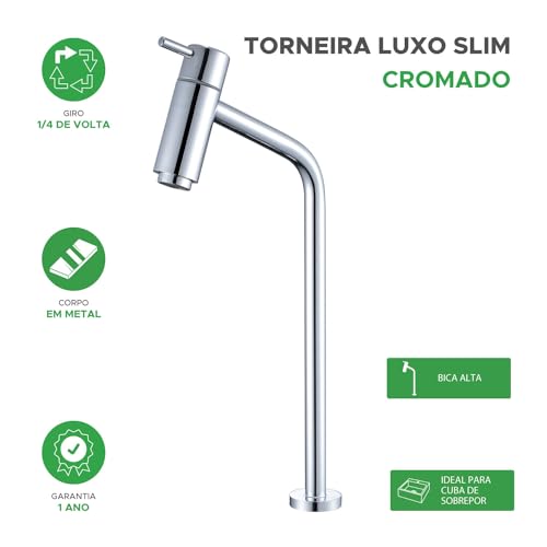 Kokay Torneira Para Cuba E Lavatório Luxo Slim Cromado