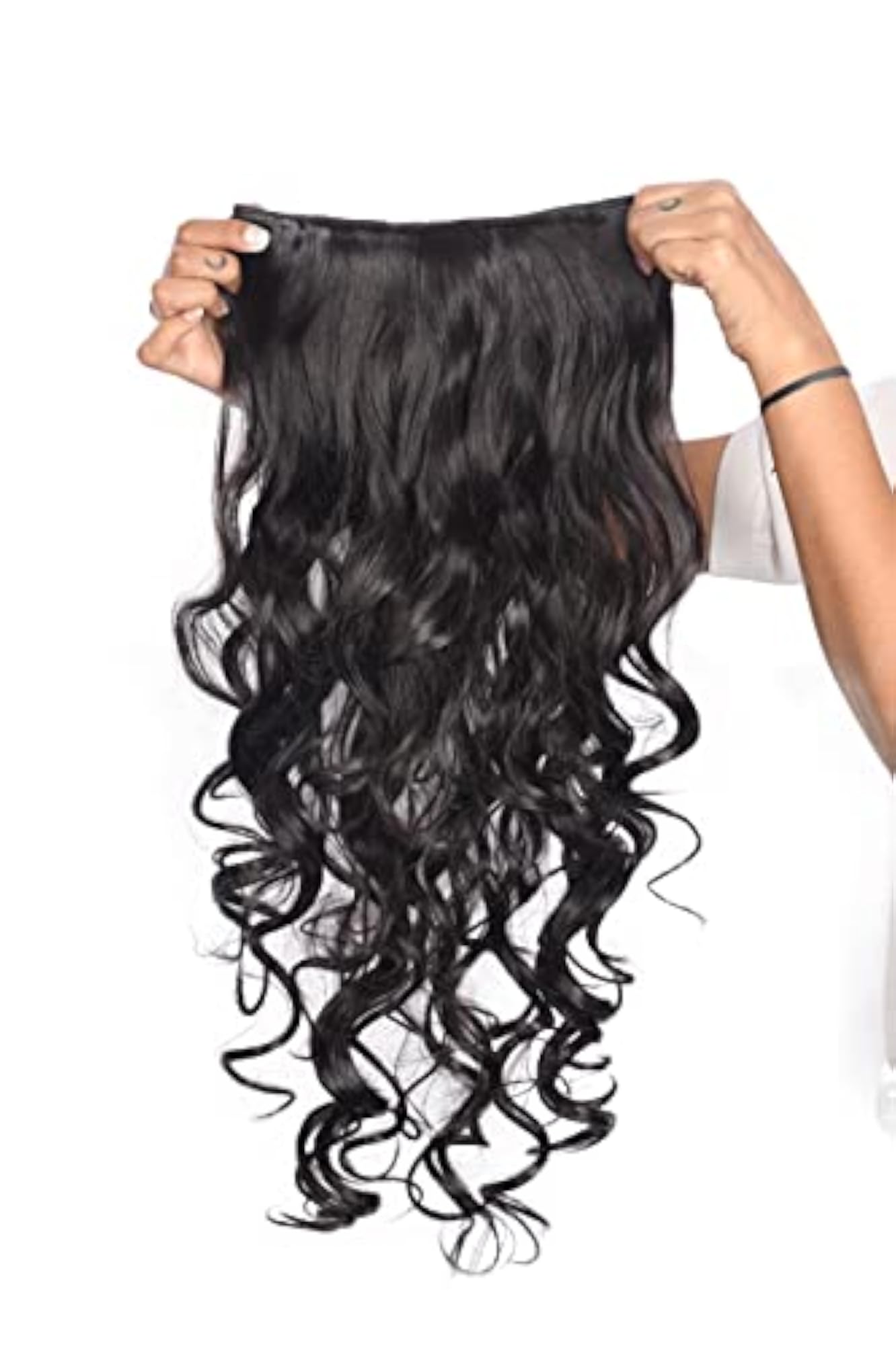 El Cabell Wavy/Curly 5 Clip Brown Synthetic Extension