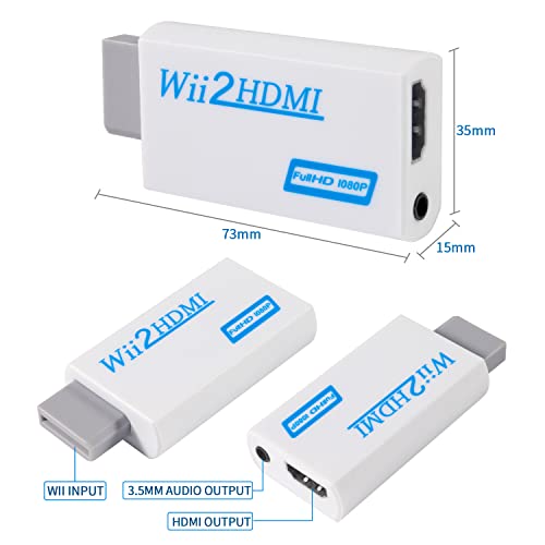Image of Aokin Sensor Bar and Wii to HDMI Converter for Wii, Wired Infrared Ray Sensor Bar and Wii to HDMI Adapter for Nintendo Wii, Includes 1.5 m /4.9 feet HDMI Cable