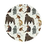 マウスパッド ゴリラ サル チンパンジー ゲーミングマウスパッド 丸型 Mouse Pad 円型 テーブルパッド おしゃれ 可愛い まうすぱっど FPSゲーム お茶パッド コップ敷き PC 滑り止め 贈り物 20cm