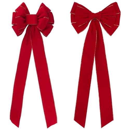 GEBETTER 2 Stück 26x65cm Weihnachten Schleifen Zierschleifen...