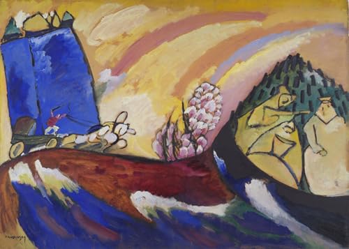 Pintura mural en lienzo de Kandinsky: Cuadro decorativo de 60x90cm Troiika Enero para dormitorio
