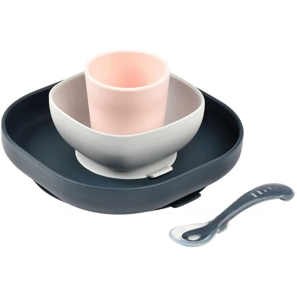 Béaba Midnight Blue Silicone Tableware Set - 4 Pieces