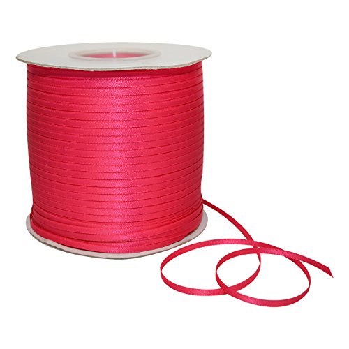 Image of Morex Ribbon 08803 /500-175 Polyester Double Face Satin, 1 /8 inch x 500 yd, Shocking Pink