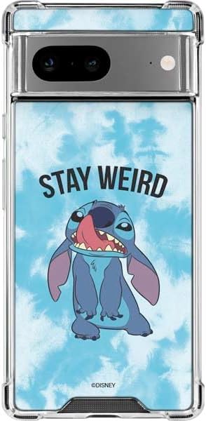 Skinit Clear Phone Case Compatible with Google Pixel 7a - Officially Licensed Disney Lilo and Stitch Stay Weird Design