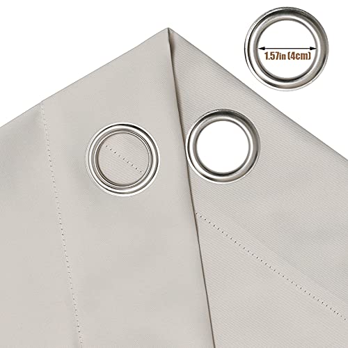 Upcortinassi Feuerfeste Vorhänge für Hotel Krankenhaus, Hellbeige, 132 x 274 cm, 1 Stück