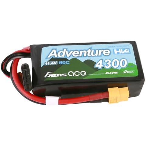 Gens ace G-Tech Adventure High Voltage 11.4V 4300mAh 60C 3S Lipo Battery with XT60 Plug Cover