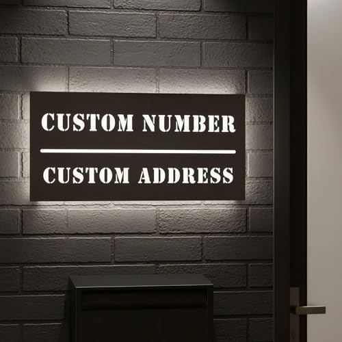 Image of THE GRANDEUR Acrylic Personalized Name Plate for Home Entrance Outdoor Led, Offices Signs | Customized Led Name Plate House | Brand Outlets | Corporate Offices (15 x 30 cm)