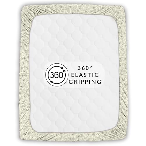 Image of Story@Home Cloud Cotton Fitted BEDSHEET (72 X 78 Inch) 360 Elastic King Size with 2 Pillow Covers | Super Soft Bed Sheet for King Size Bed Floral Design (White, Grey)