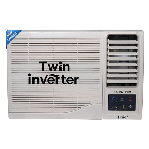 Image of Haier 1.5 Ton 3 Star Twin Inverter Side Flow Window AC (Copper, Turbo Mode, Anti Bacterial Filter, Cools at 54C Temp, Long Air Throw - HWU18I-AOW3BN-INV,White)