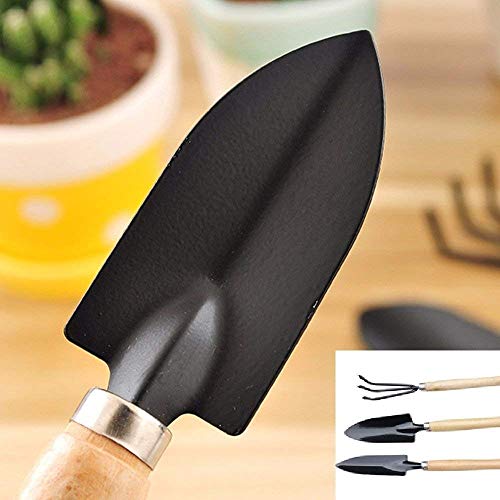 AKSHARAHANT Small Mini Gardening Tools with Grip 3pcs Set with Wooden Handle
