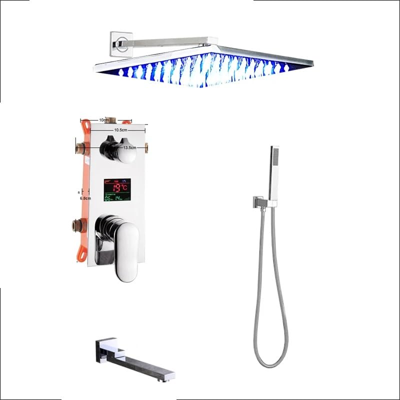 Robinet de douche à effet pluie LED et mitigeur à écran numérique pour une température idéale