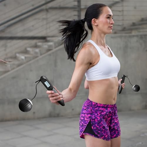 Comba de fitness para adultos cuerda ajustable con contador digital 4