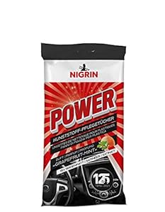 NIGRIN Power Kunststoff-Pflegetücher, 15 Stück
