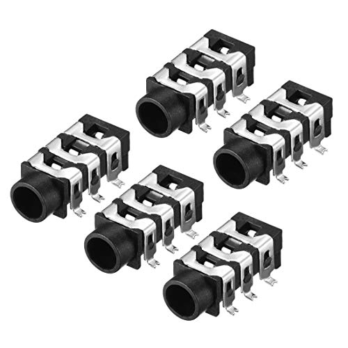 uxcell conector jack de audio 3.5 mm 6 pines 5 piezas