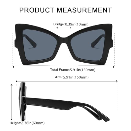 Oversized Cat Eye Sunglasses for Women Trendy UV Protection Butterfly Shaped Sunglasses Eyeglasses4