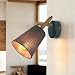 Produktbild Licht-Erlebnisse Wandleuchte Skandinavisches Design Grau Holz Stoffschirm Trichter E27 Flurlampe Wandlampe