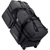 80L Bolsa de Viaje con Ruedas Grande Mochila Gimnasio Gym Fitness Bolsa de Lona Plegable Bolso de Deporte al Aire Libre Trekking Impermeable Mochila Wheeled Travel Bag (Gris)