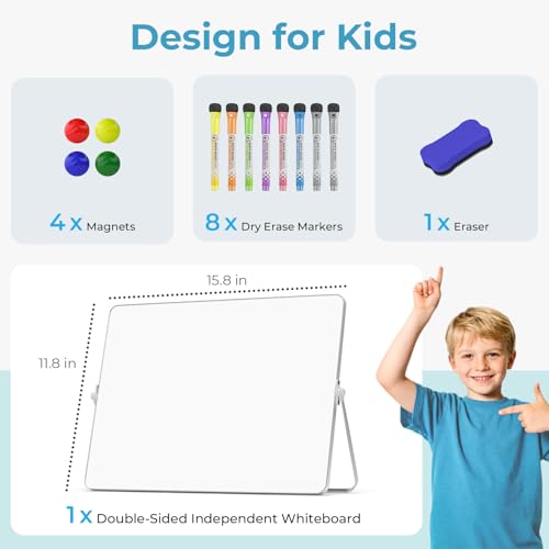 Tableau blanc effaçable à sec A3 Nicpro double face pour ne plus oublier vos tâches