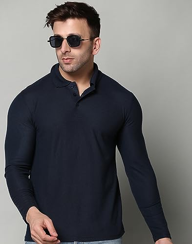 Image of INKKR Full Sleeve Men's Solid Polo Neck T-Shirt Combo